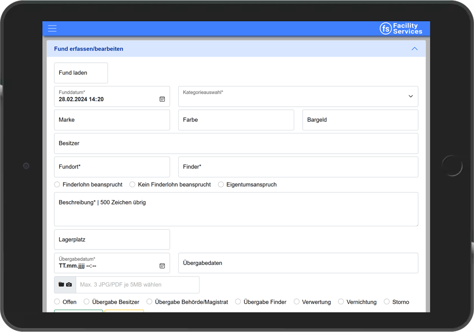 Lost & Found Fundservice zur übersichtlichen Fundgegenstandverwaltung