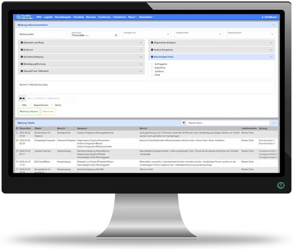Umfangreiches Alarmzentralen-Meldesystem zur Lagebilderstellung